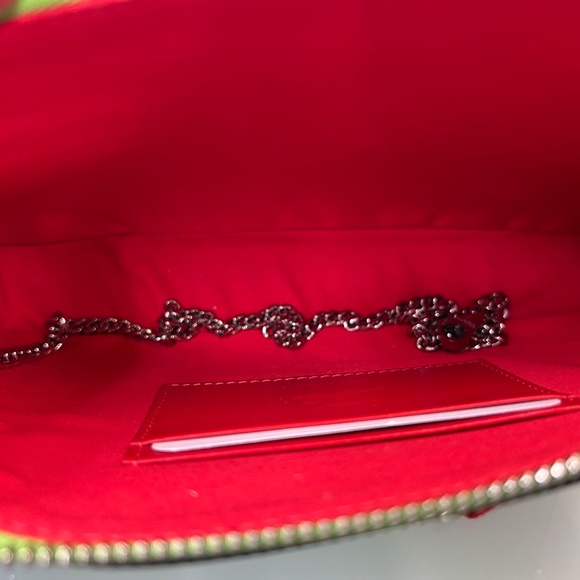Christian Louboutin Loubila Leather Clutch — Neon Green / Like New - Picture 5 of 8